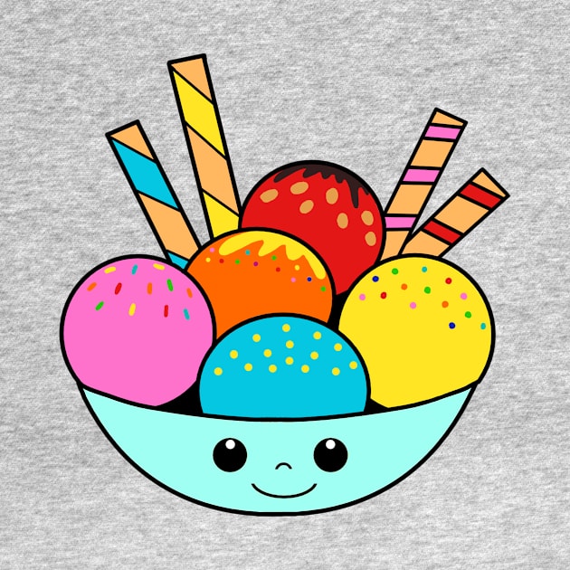 Cute Kawaii Ice cream by Cute Tees Kawaii